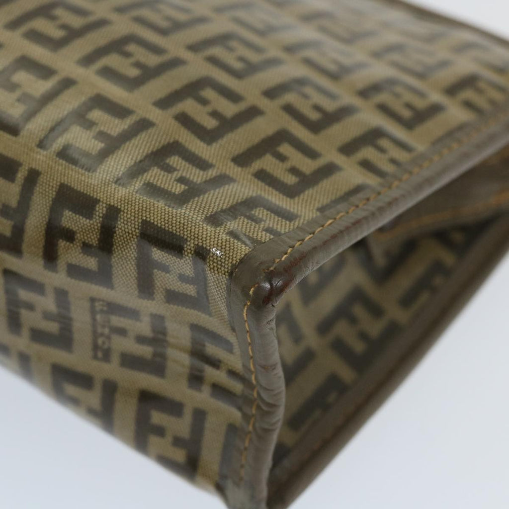 FENDI Zucchino Canvas Clutch Bag Coated Canvas Brownti1271