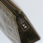 FENDI Zucchino Canvas Clutch Bag Coated Canvas Brownti1272