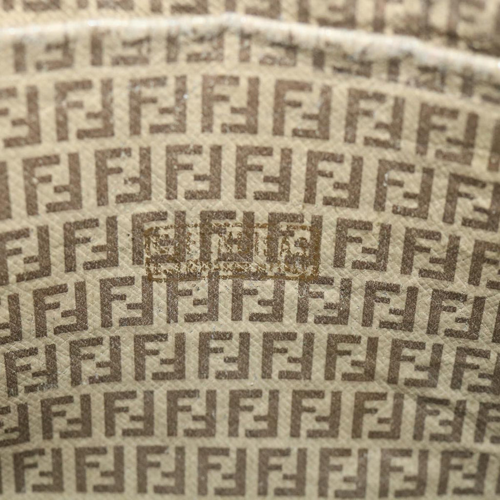 FENDI Zucchino Canvas Clutch Bag Coated Canvas Brownti1272