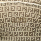 FENDI Zucchino Canvas Clutch Bag Coated Canvas Brownti1272