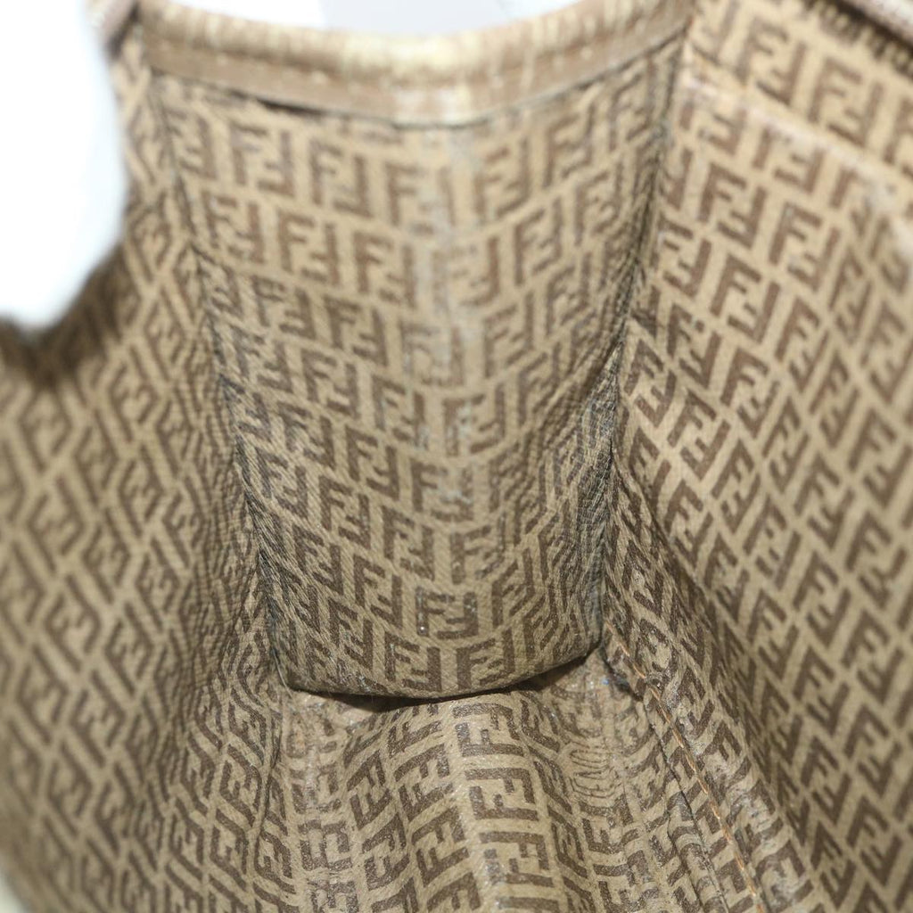 FENDI Zucchino Canvas Clutch Bag Coated Canvas Brownti1272