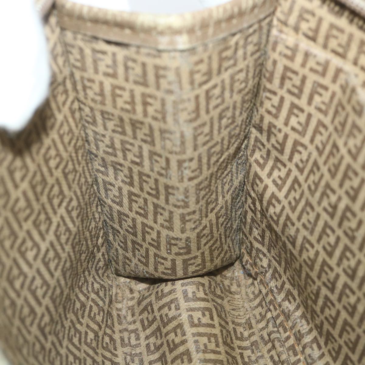 FENDI Zucchino Canvas Clutch Bag Coated Canvas Brownti1272
