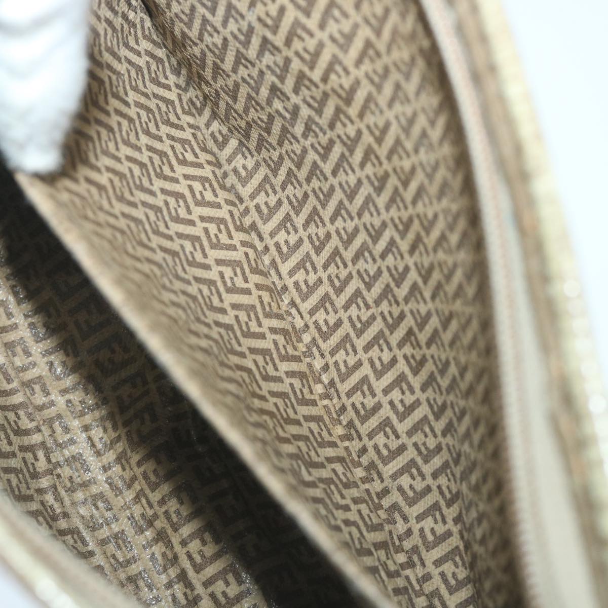 FENDI Zucchino Canvas Clutch Bag Coated Canvas Brownti1272