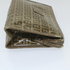FENDI Zucchino Canvas Clutch Bag Coated Canvas Brownti1272