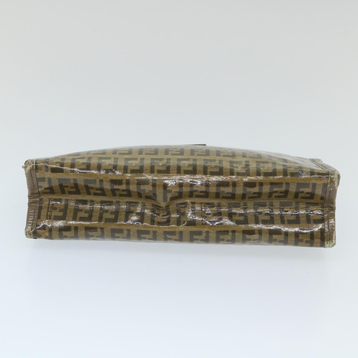 FENDI Zucchino Canvas Clutch Bag Coated Canvas Brownti1272