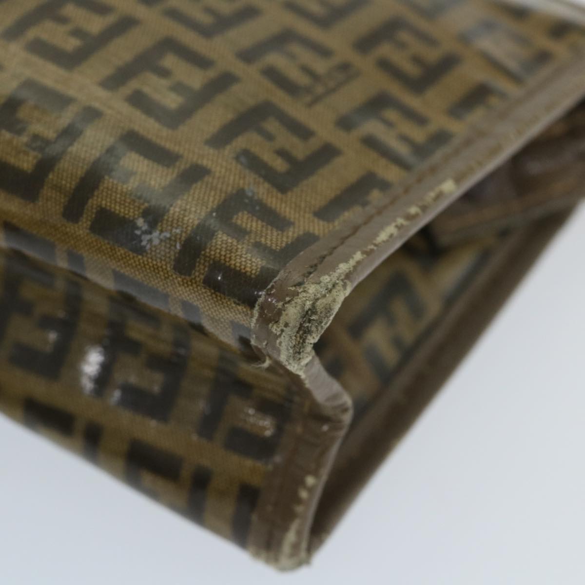 FENDI Zucchino Canvas Clutch Bag Coated Canvas Brownti1272