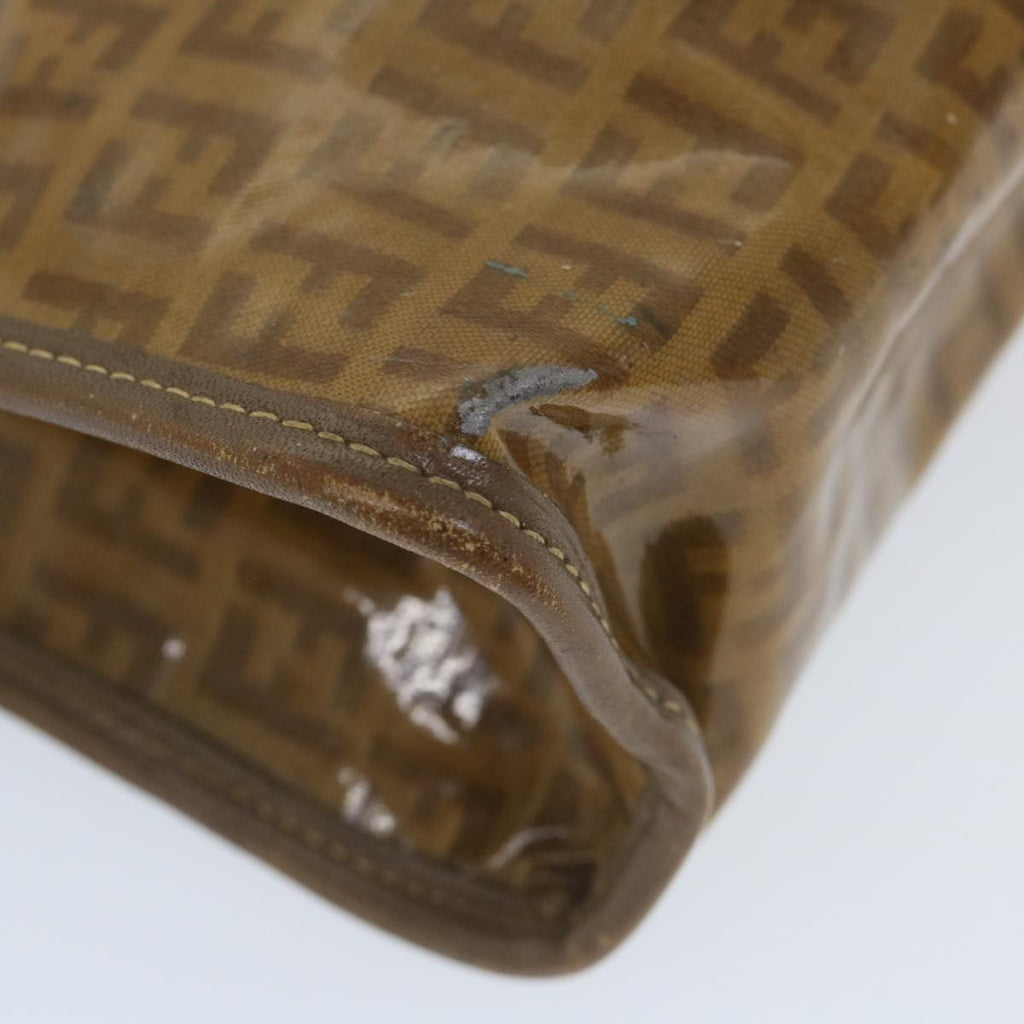 FENDI Zucchino Canvas Clutch Bag Coated Canvas Brownti1273