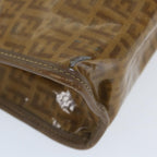 FENDI Zucchino Canvas Clutch Bag Coated Canvas Brownti1273