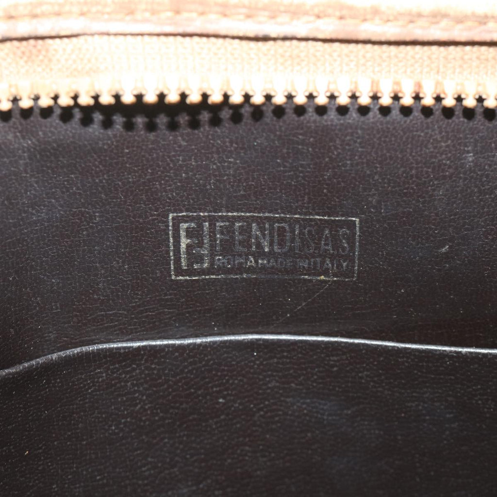 FENDI Zucchino Canvas Clutch Bag Coated Canvas Brownti1273