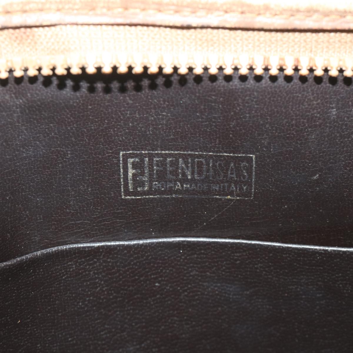 FENDI Zucchino Canvas Clutch Bag Coated Canvas Brownti1273