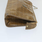 FENDI Zucchino Canvas Clutch Bag Coated Canvas Brownti1273
