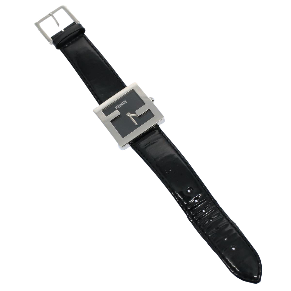 FENDI Watches Metal Enamel Black Silverti1346