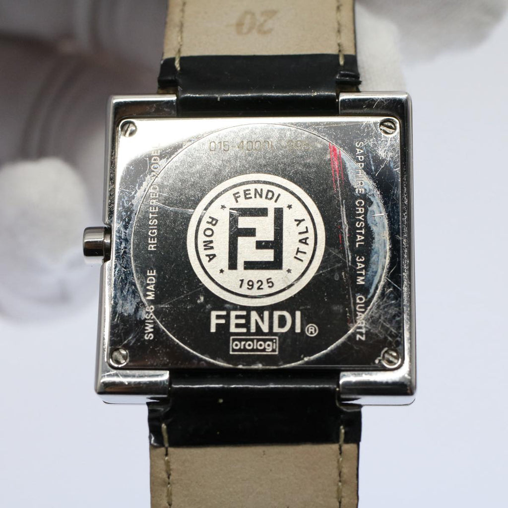 FENDI Watches Metal Enamel Black Silverti1346