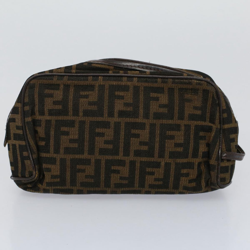 FENDI Zucca Canvas Zucchino Canvas Clutch Bag 2Set Brown Blackti1353