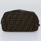 FENDI Zucca Canvas Zucchino Canvas Clutch Bag 2Set Brown Blackti1353