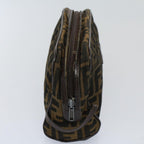 FENDI Zucca Canvas Zucchino Canvas Clutch Bag 2Set Brown Blackti1353