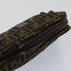 FENDI Zucca Canvas Zucchino Canvas Clutch Bag 2Set Brown Blackti1353