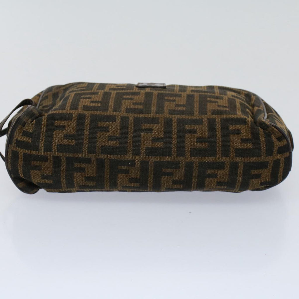 FENDI Zucca Canvas Zucchino Canvas Clutch Bag 2Set Brown Blackti1353