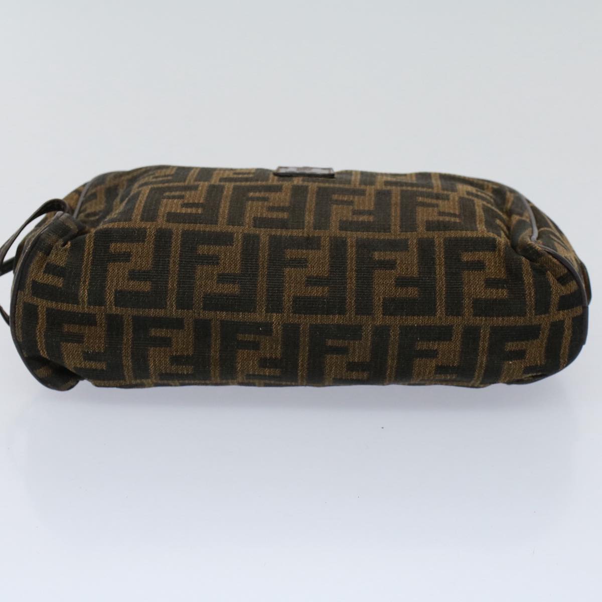 FENDI Zucca Canvas Zucchino Canvas Clutch Bag 2Set Brown Blackti1353