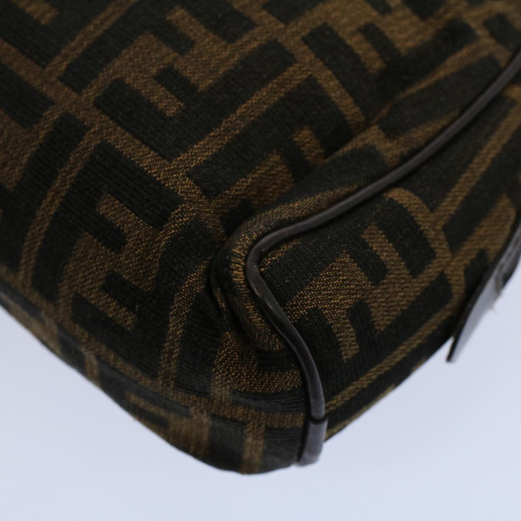 FENDI Zucca Canvas Zucchino Canvas Clutch Bag 2Set Brown Blackti1353