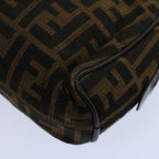 FENDI Zucca Canvas Zucchino Canvas Clutch Bag 2Set Brown Blackti1353