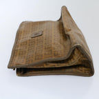 FENDI Zucca Canvas Zucchino Canvas Clutch Bag 2Set Brown Blackti1353