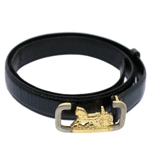 CELINE Horse Carriage Belt Leather 65 Black  ti1368