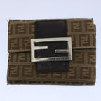 FENDI Zucchino Canvas Zucca Canvas Wallet 2Set Black Brownti1399