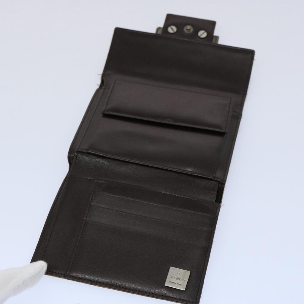 FENDI Zucchino Canvas Zucca Canvas Wallet 2Set Black Brownti1399