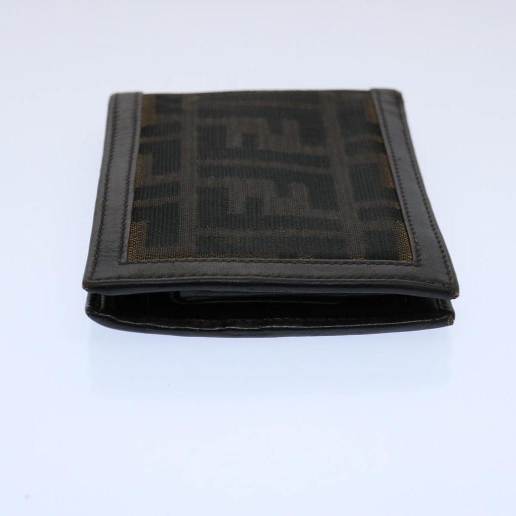 FENDI Zucchino Canvas Zucca Canvas Wallet 2Set Black Brownti1399