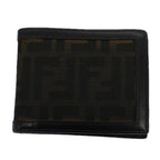 FENDI Zucchino Canvas Zucca Canvas Wallet 2Set Black Brownti1399