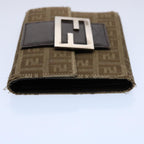 FENDI Zucchino Canvas Zucca Canvas Wallet 2Set Black Brownti1399