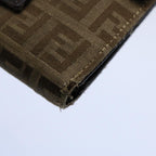 FENDI Zucchino Canvas Zucca Canvas Wallet 2Set Black Brownti1399