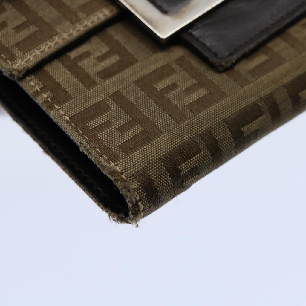 FENDI Zucchino Canvas Zucca Canvas Wallet 2Set Black Brownti1399