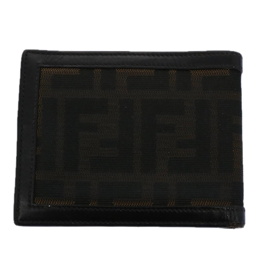 FENDI Zucchino Canvas Zucca Canvas Wallet 2Set Black Brownti1399
