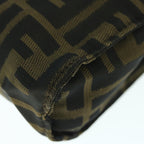 FENDI Zucca Canvas Pouch Black Brownti1419