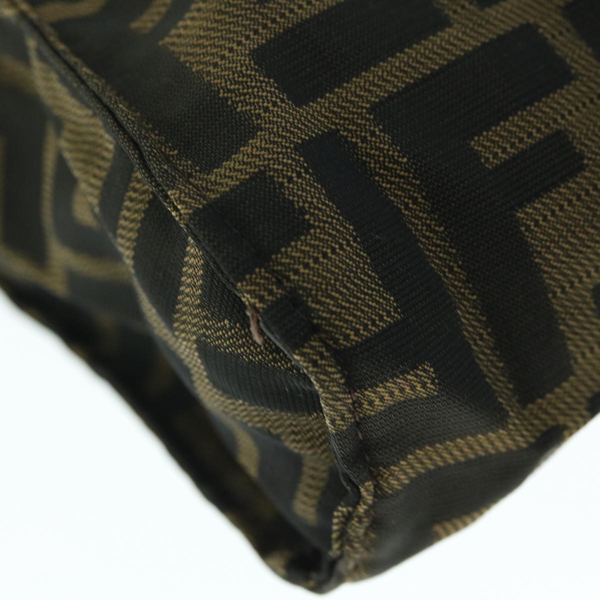 FENDI Zucca Canvas Pouch Black Brownti1419