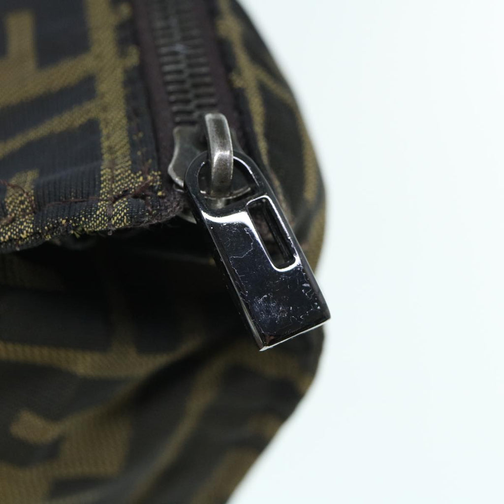 FENDI Zucca Canvas Pouch Black Brownti1419