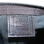 FENDI Zucca Canvas Pouch Black Brownti1419