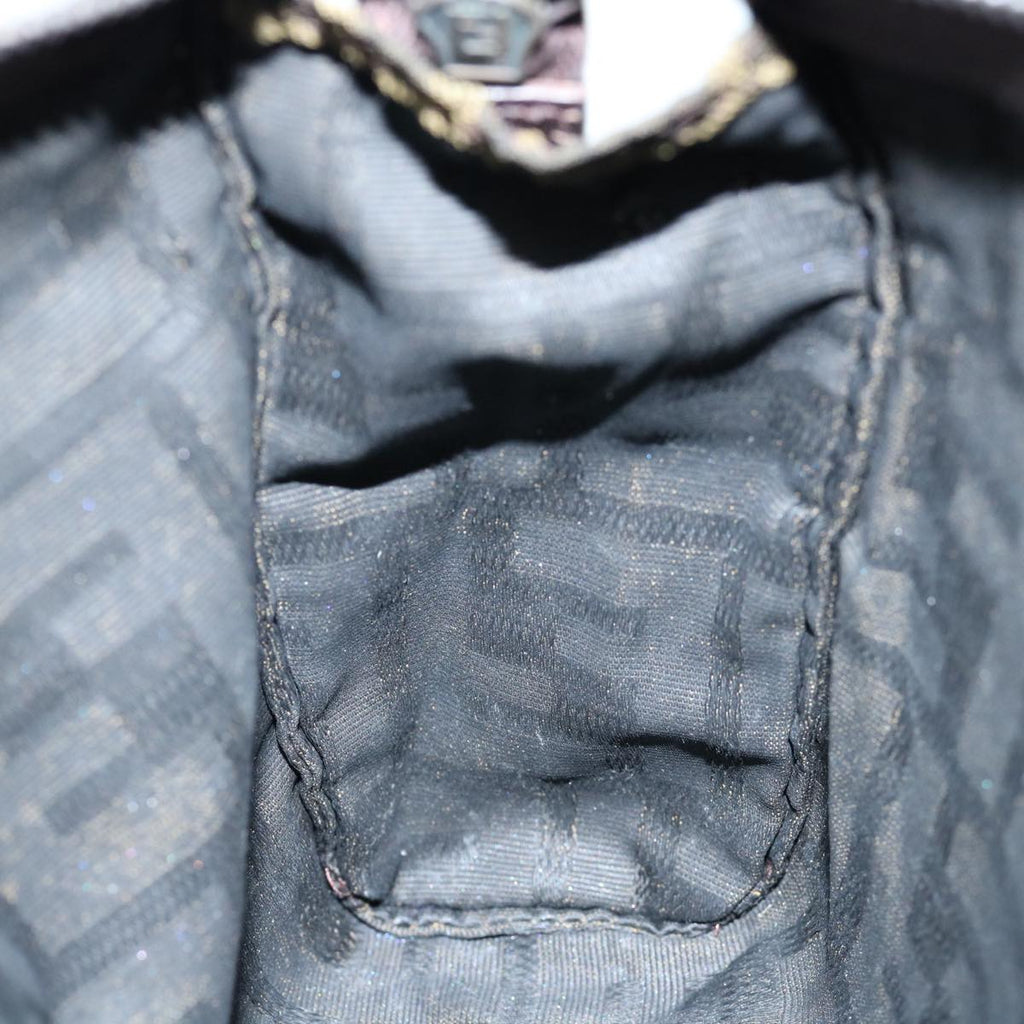 FENDI Zucca Canvas Pouch Black Brownti1419