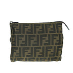 FENDI Zucca Canvas Pouch Black Brownti1419