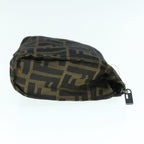 FENDI Zucca Canvas Pouch Black Brownti1419
