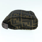 FENDI Zucca Canvas Pouch Black Brownti1419