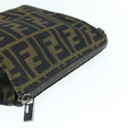 FENDI Zucca Canvas Pouch Black Brownti1419