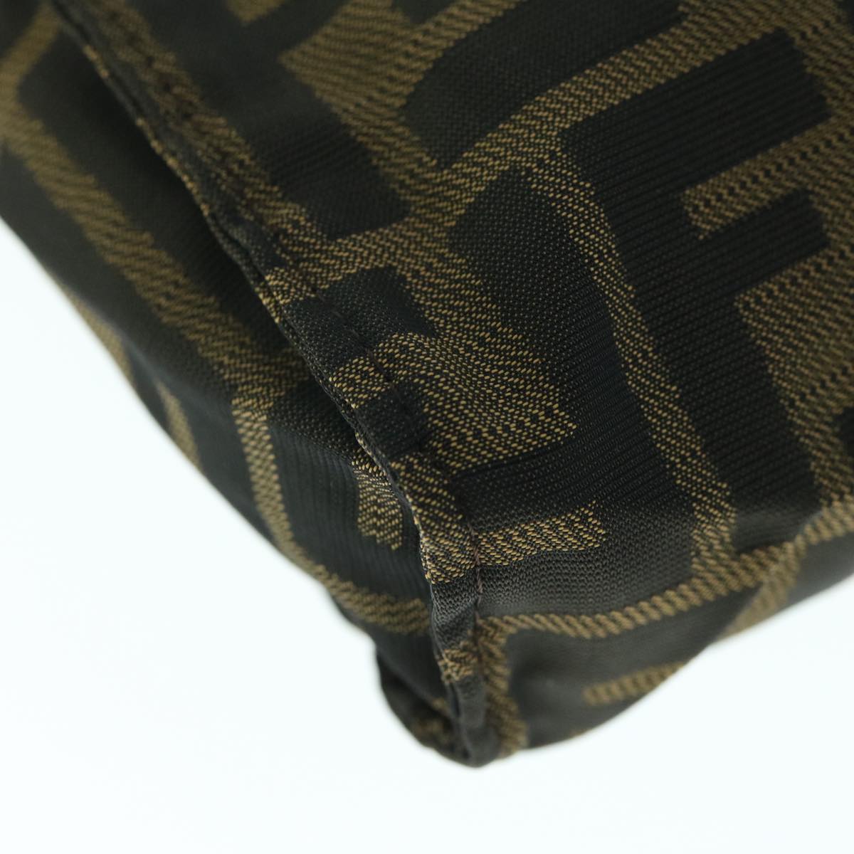 FENDI Zucca Canvas Pouch Black Brownti1419
