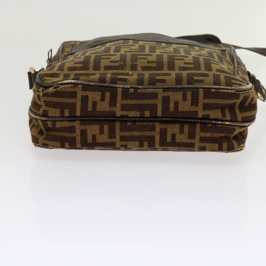 FENDI Zucca Canvas Shoulder Bag 2Set Brown Blackti1420