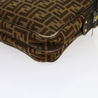 FENDI Zucca Canvas Shoulder Bag 2Set Brown Blackti1420