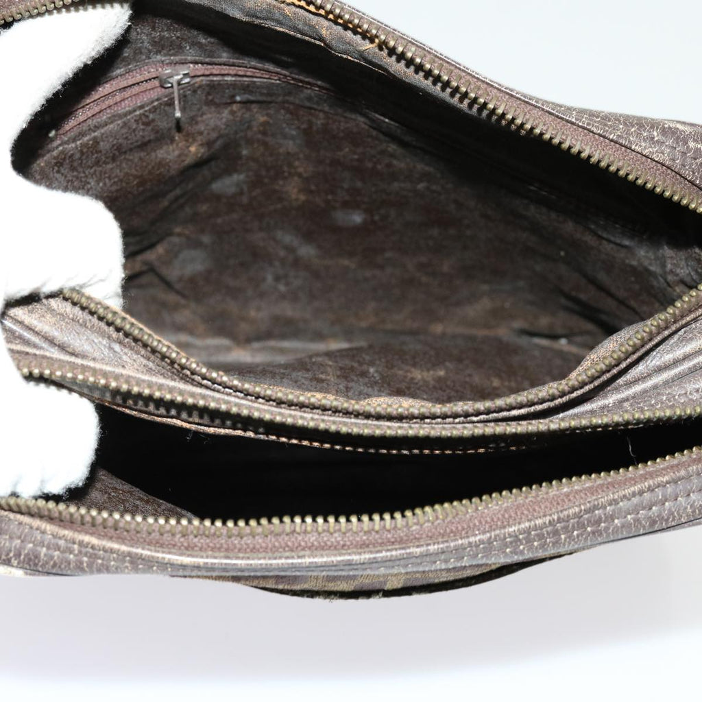 FENDI Zucca Canvas Shoulder Bag 2Set Brown Blackti1420