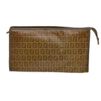 FENDI Zucca Canvas Shoulder Bag 2Set Brown Blackti1420