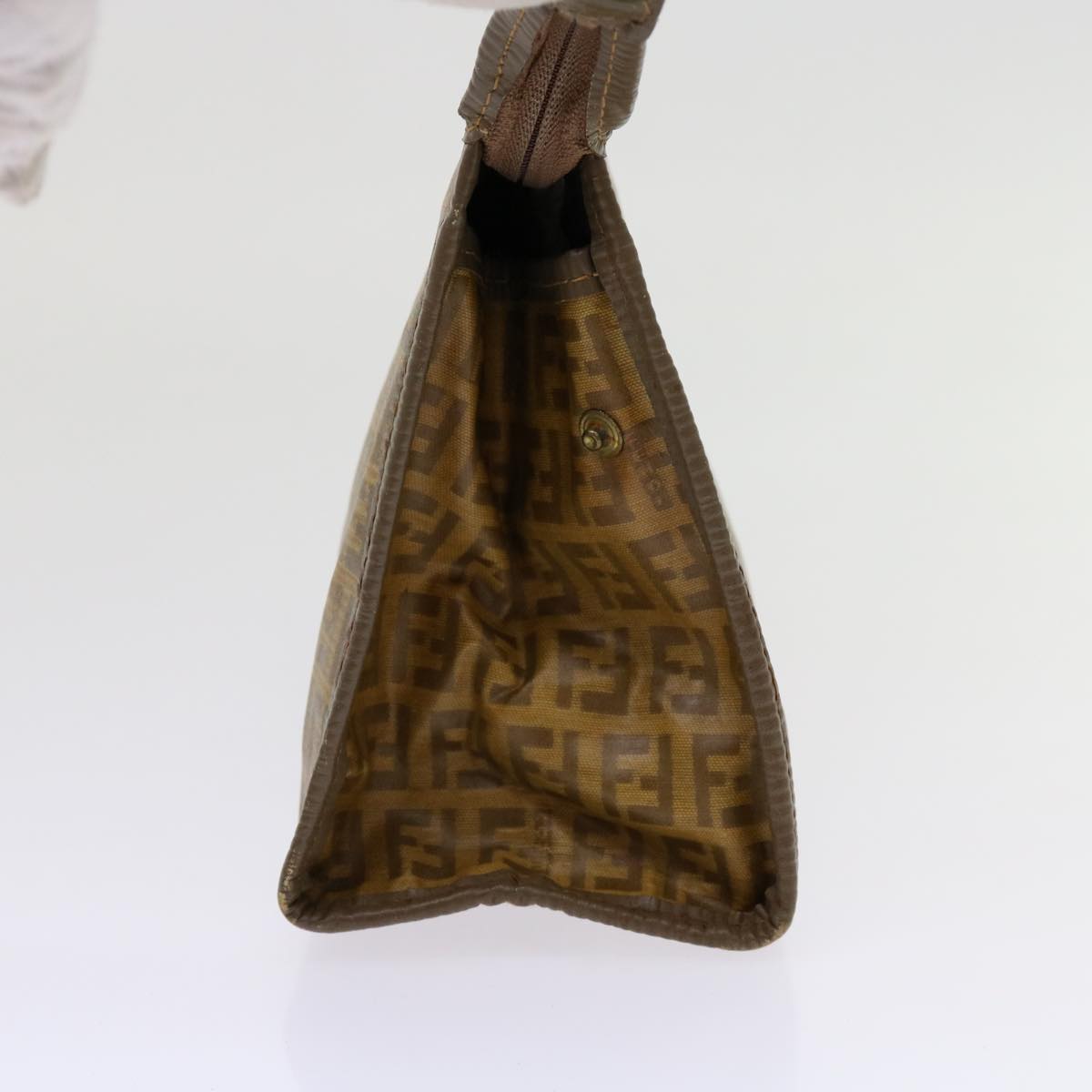 FENDI Zucca Canvas Shoulder Bag 2Set Brown Blackti1420